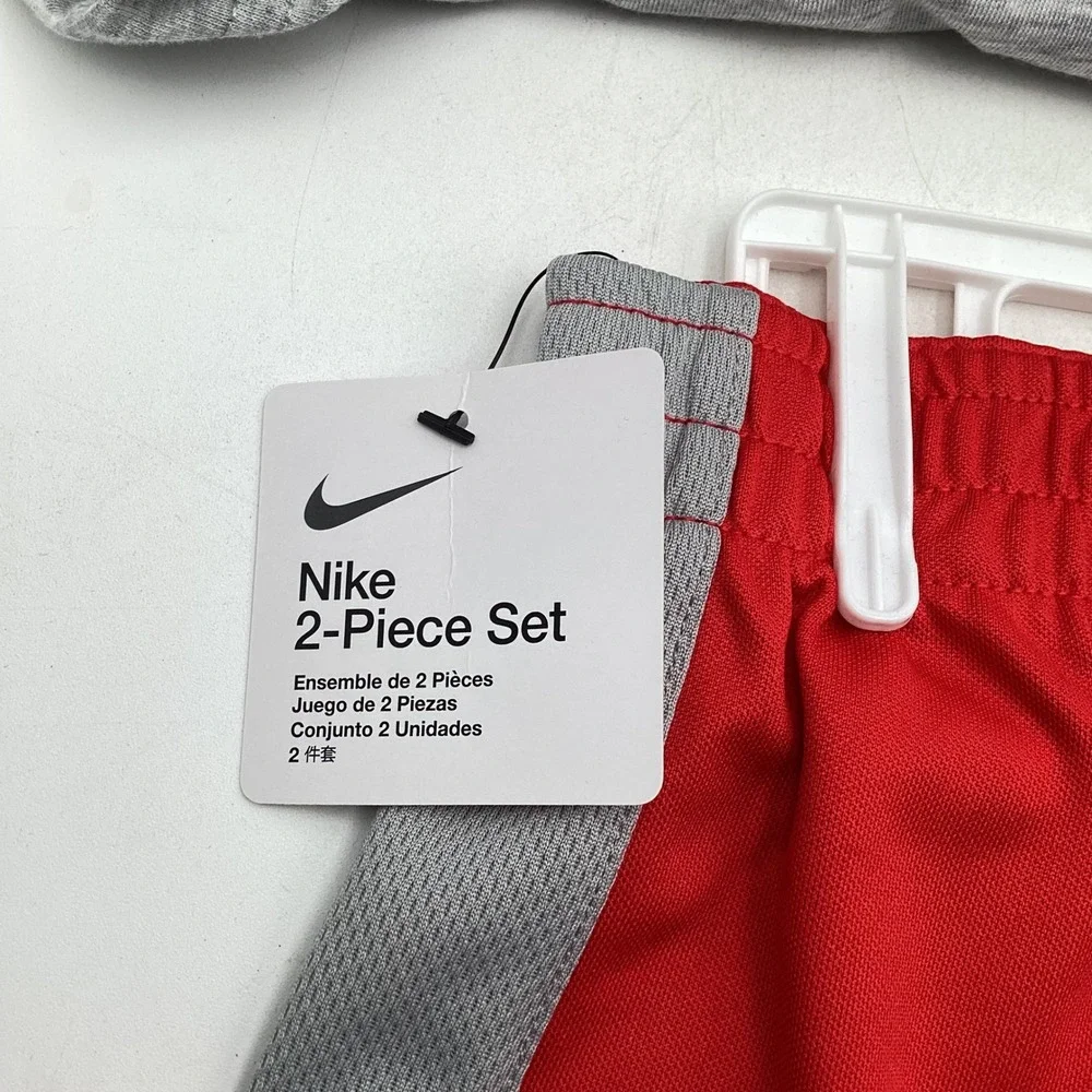 Nike Boys 2-Piece Set Just Do It T-Shirt and Shorts University Red 5 - Picture 6 of 8